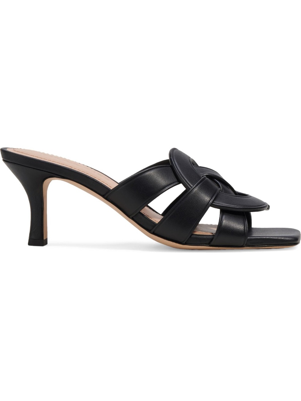 COACH - Black Leather Knotted Slide Heel - Women's Sandals - Picture 2 of 14